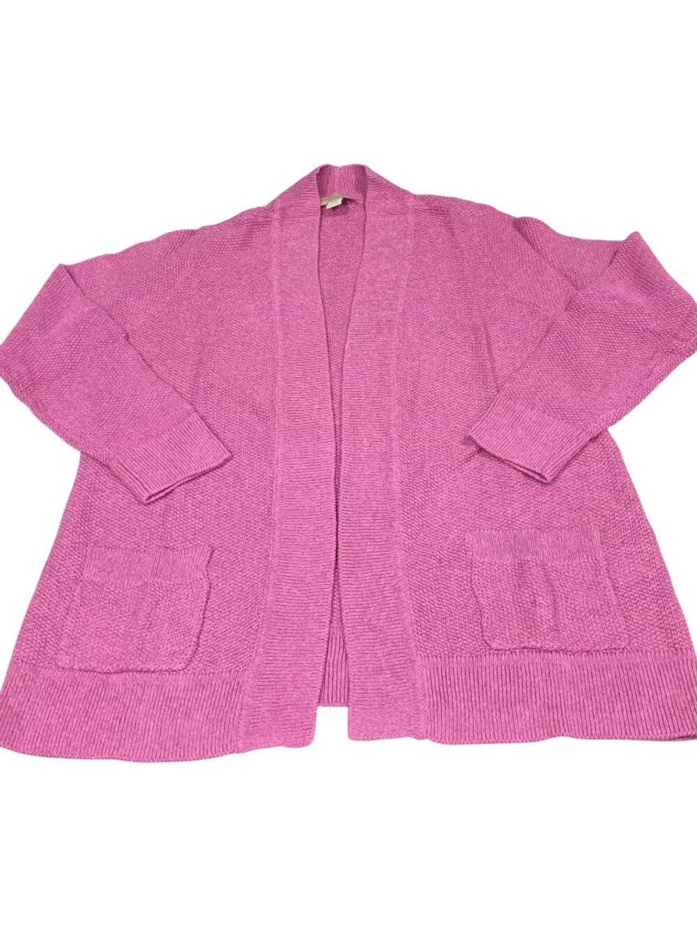 Appleseeds Linen Knit Cardigan Sweater PL Pink Colorful Coastal Cottagecore Cozy